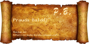 Prauda Baldó névjegykártya